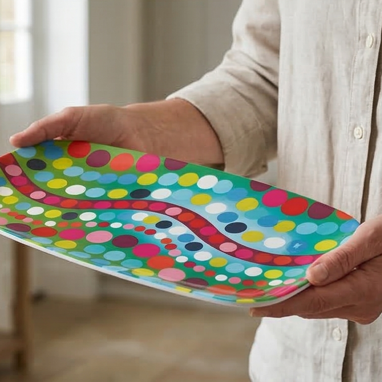 French Bull Platter - Rectangular - 13" - Bindi