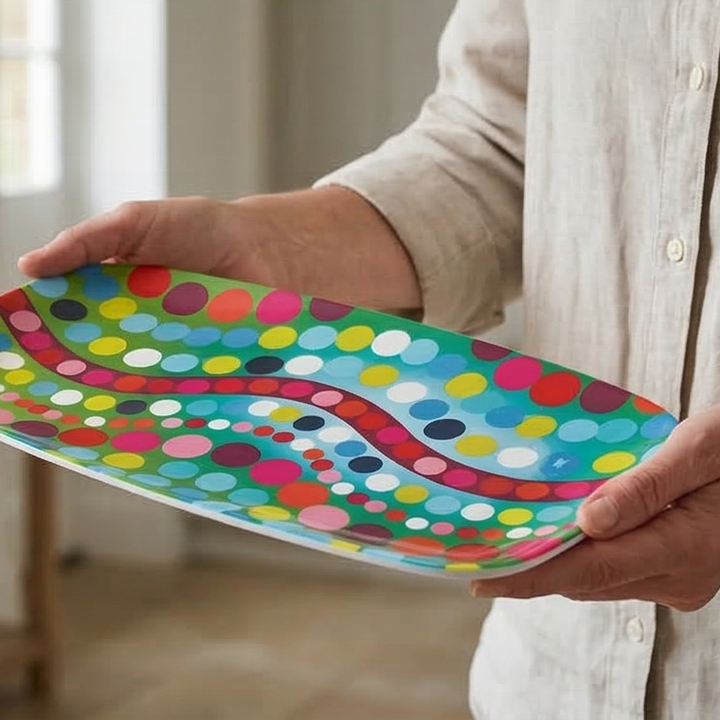 French Bull Platter - Rectangular - 13" - Bindi