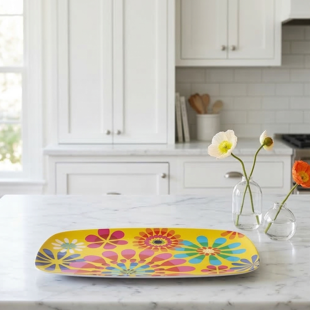 French Bull Platter - Rectangular - 13" - Festival
