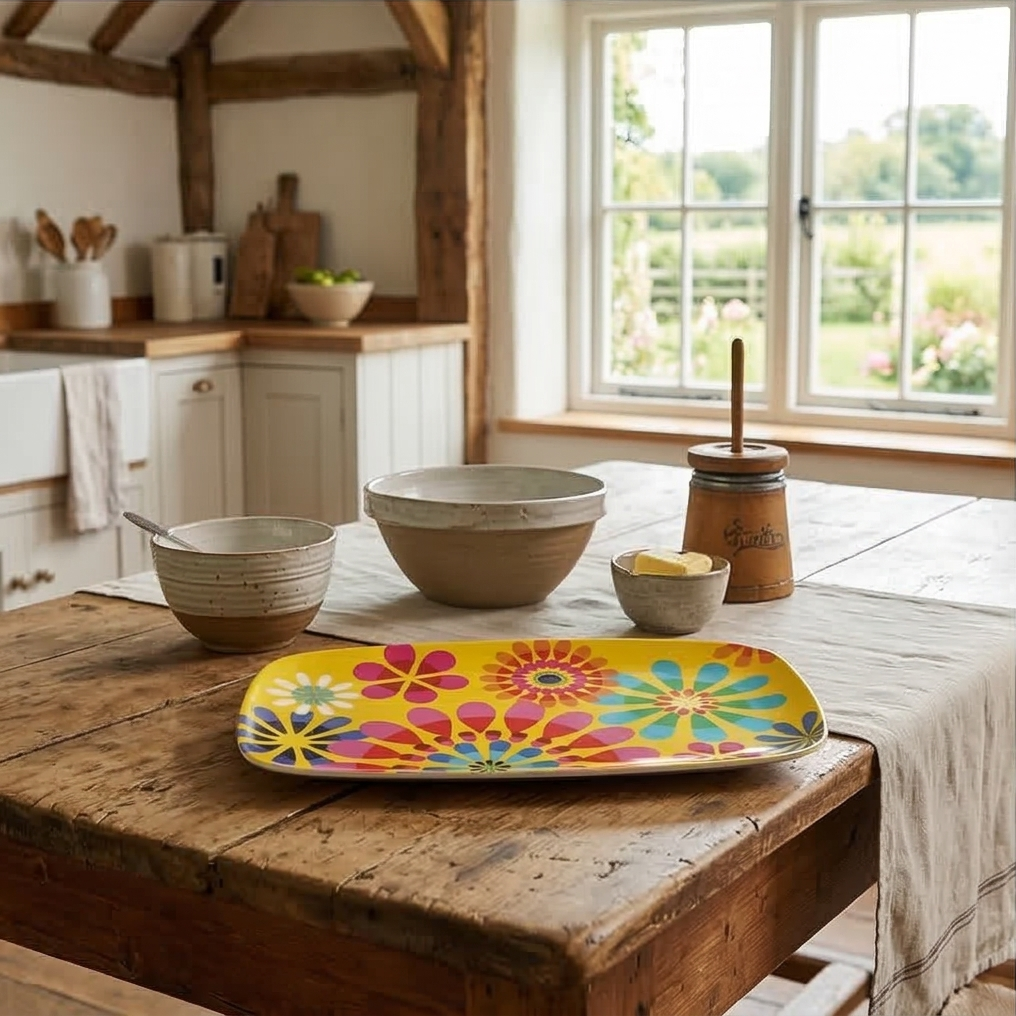 French Bull Platter - Rectangular - 13" - Festival