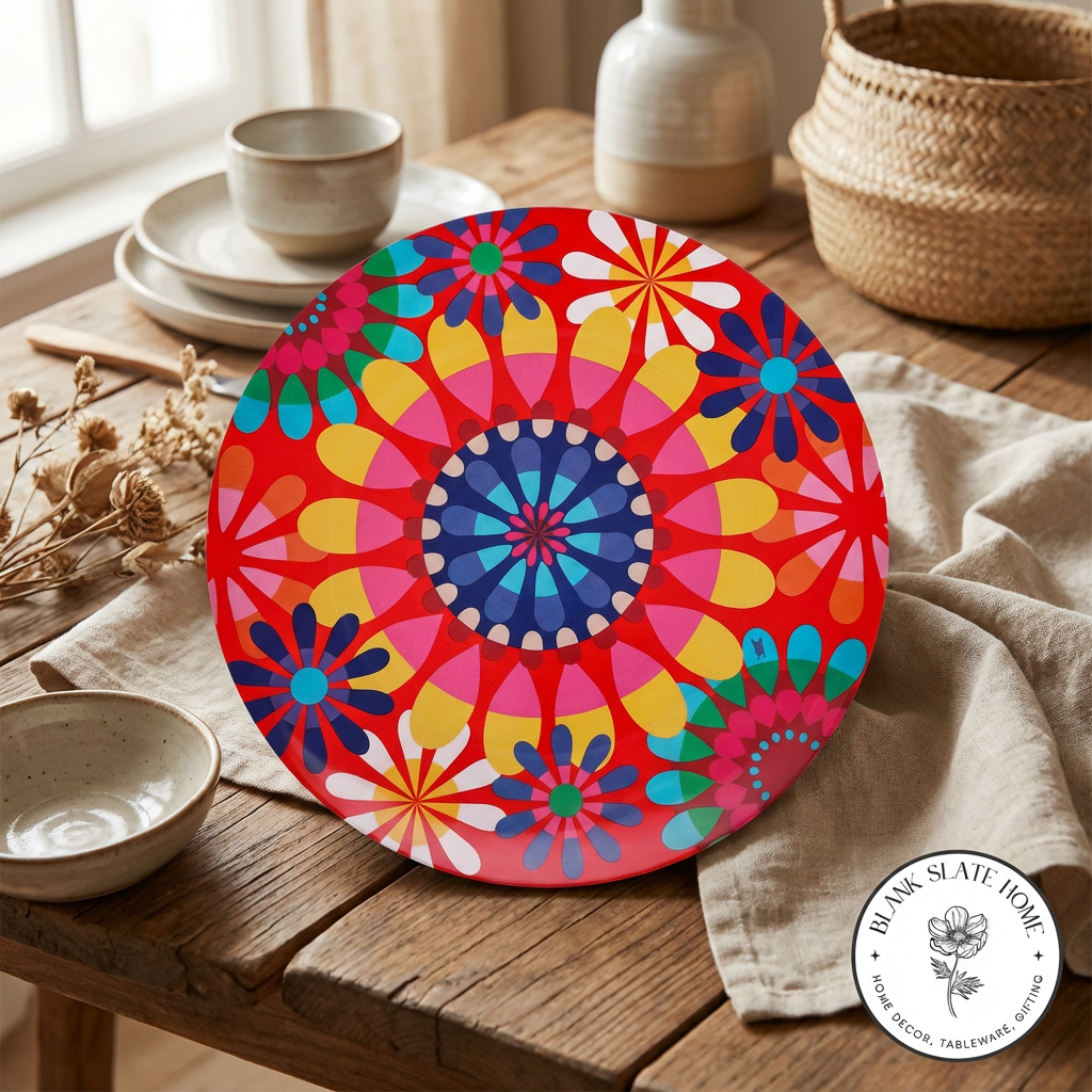 French Bull 15" Round Platter - Festival