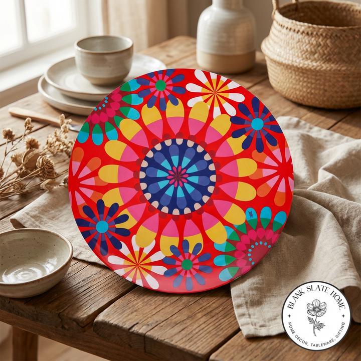 French Bull 15" Round Platter - Festival