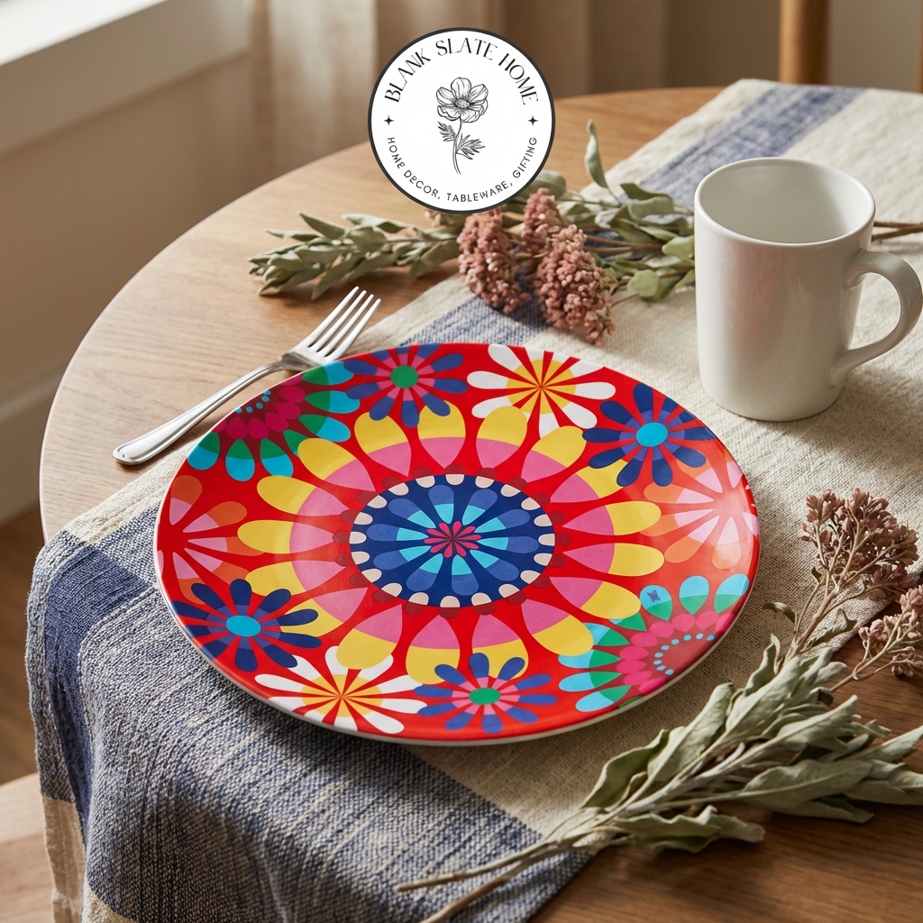 French Bull 15" Round Platter - Festival