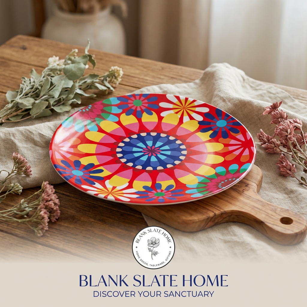 French Bull 15" Round Platter - Festival