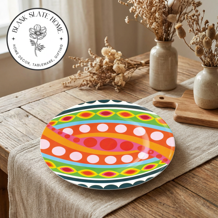 French Bull 15" Round Platter - Tropic Fantasia