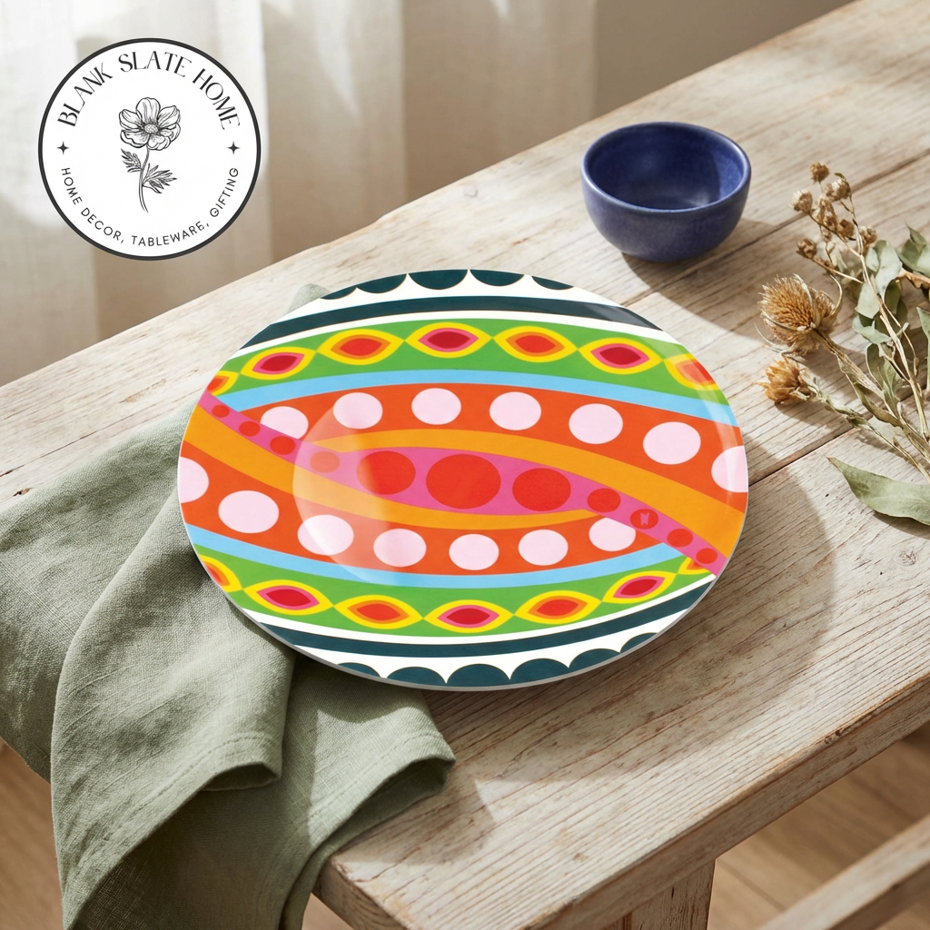 French Bull 15" Round Platter - Tropic Fantasia