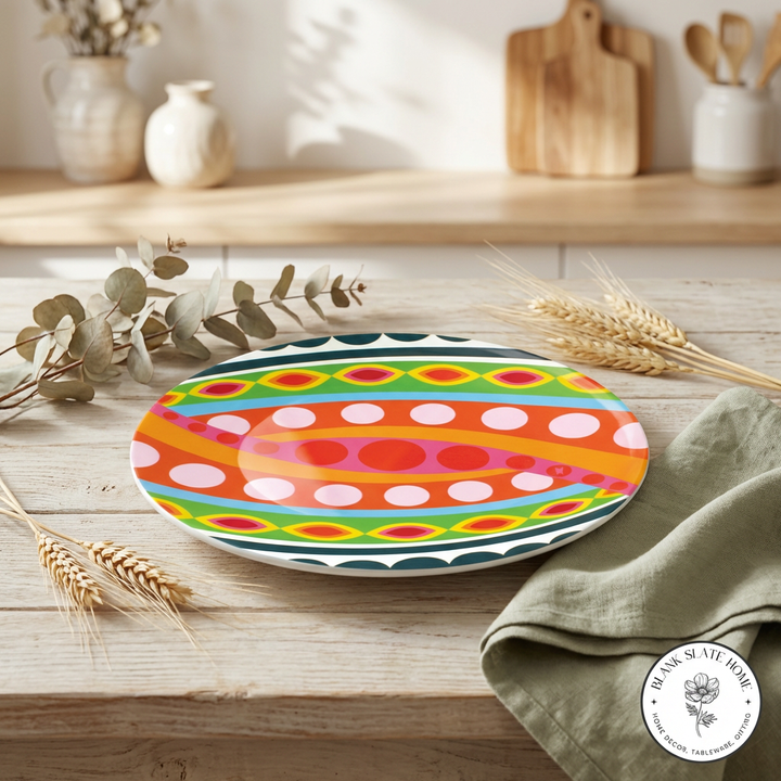French Bull 15" Round Platter - Tropic Fantasia