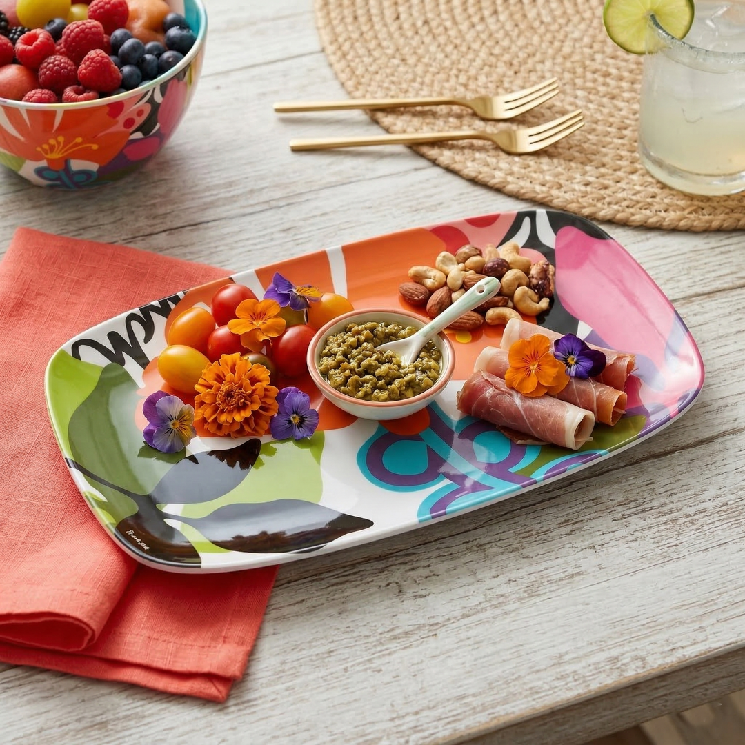 French Bull Platter - Rectangular - 13" - Oasis