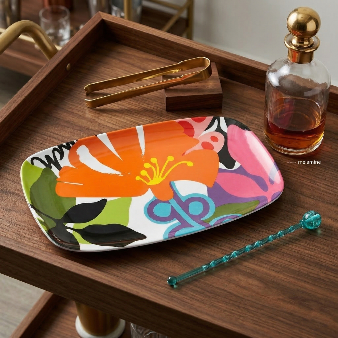 French Bull Platter - Rectangular - 13" - Oasis