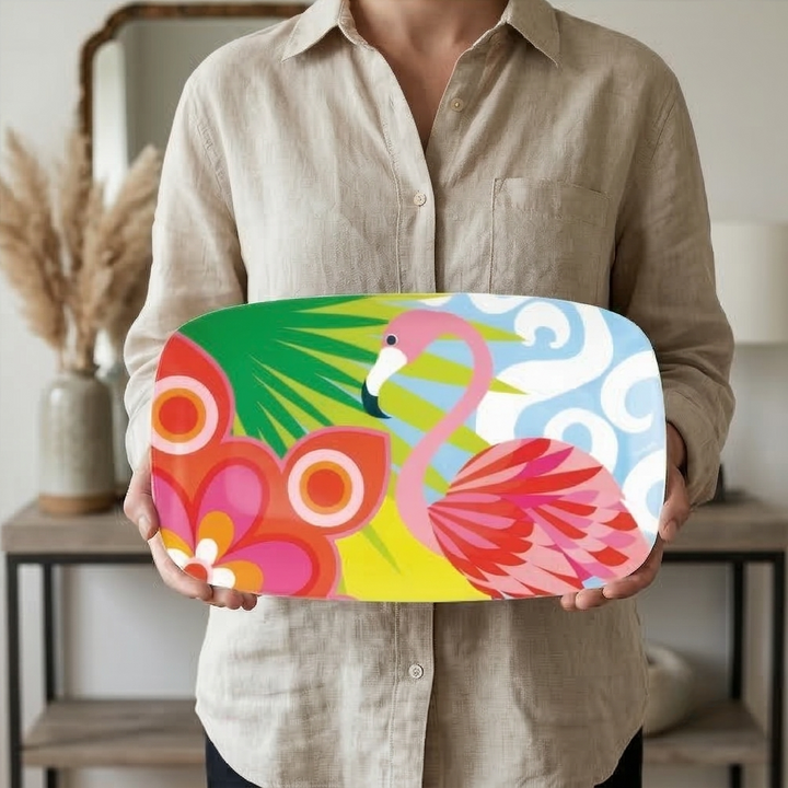 French Bull Platter - Rectangular - 13" - Tropic Fantasia