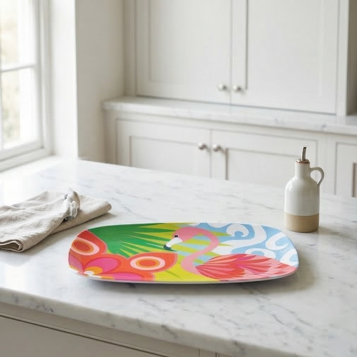 French Bull Platter - Rectangular - 13" - Tropic Fantasia