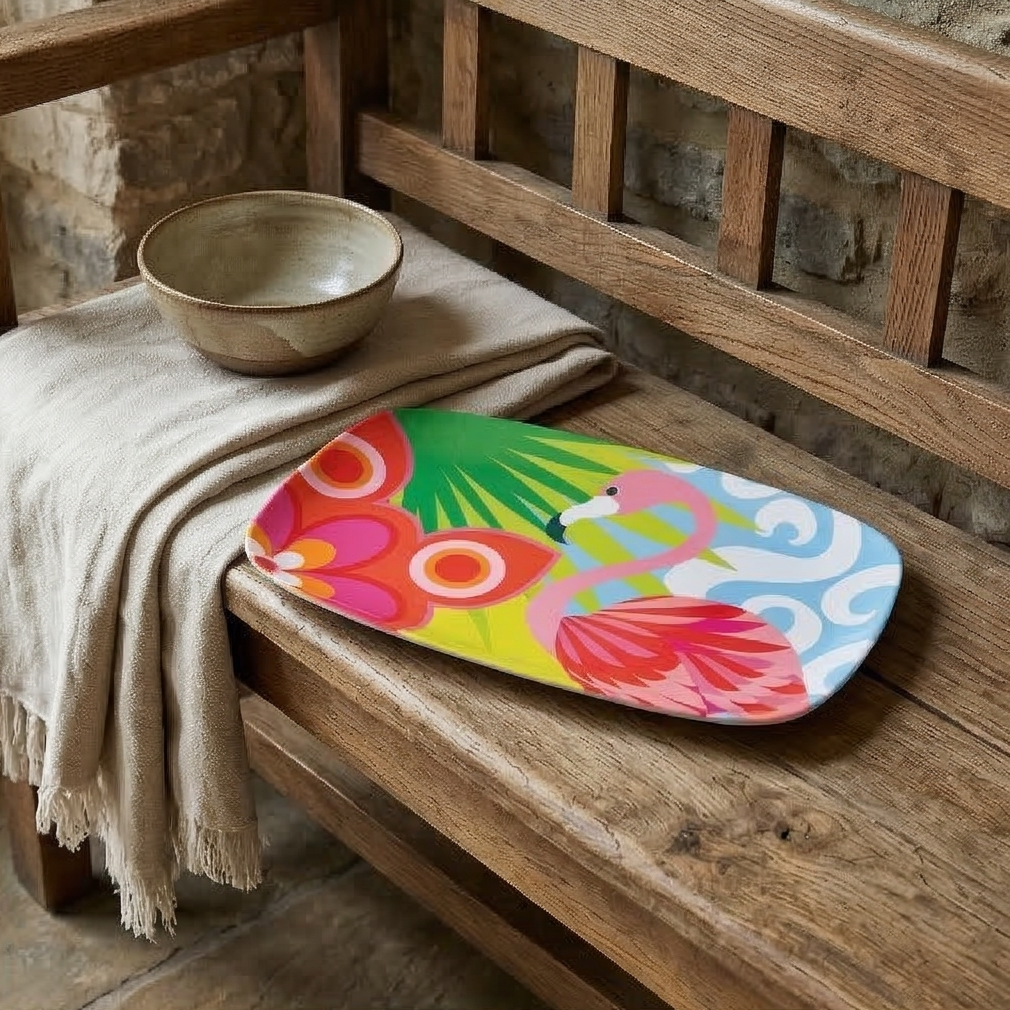 French Bull Platter - Rectangular - 13" - Tropic Fantasia