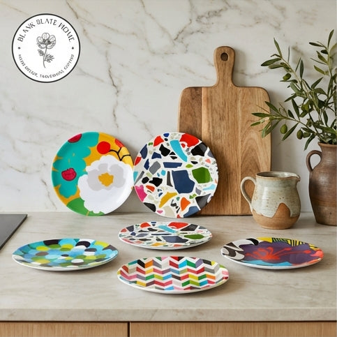 French Bull Appetizer Plate Set of 6 - Assorted