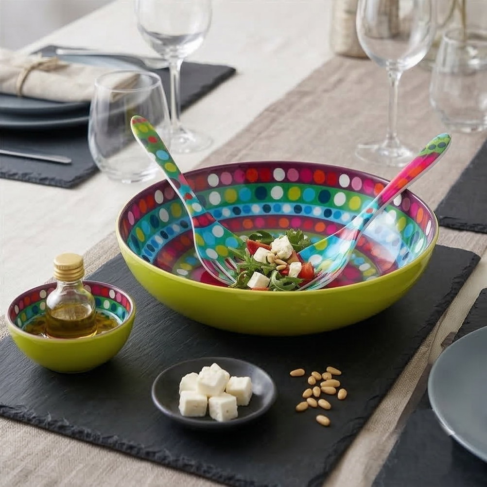 French Bull Salad Serving Bowl with 2 Servers - Bindi