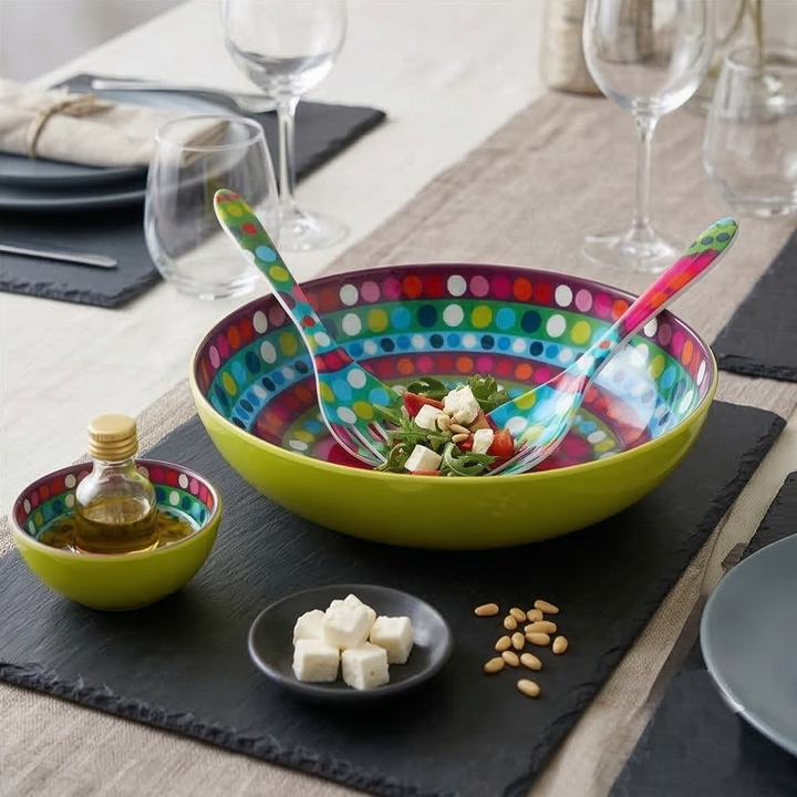 French Bull Salad Serving Bowl with 2 Servers - Bindi
