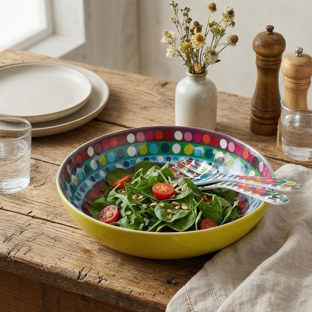 French Bull Salad Serving Bowl with 2 Servers - Bindi