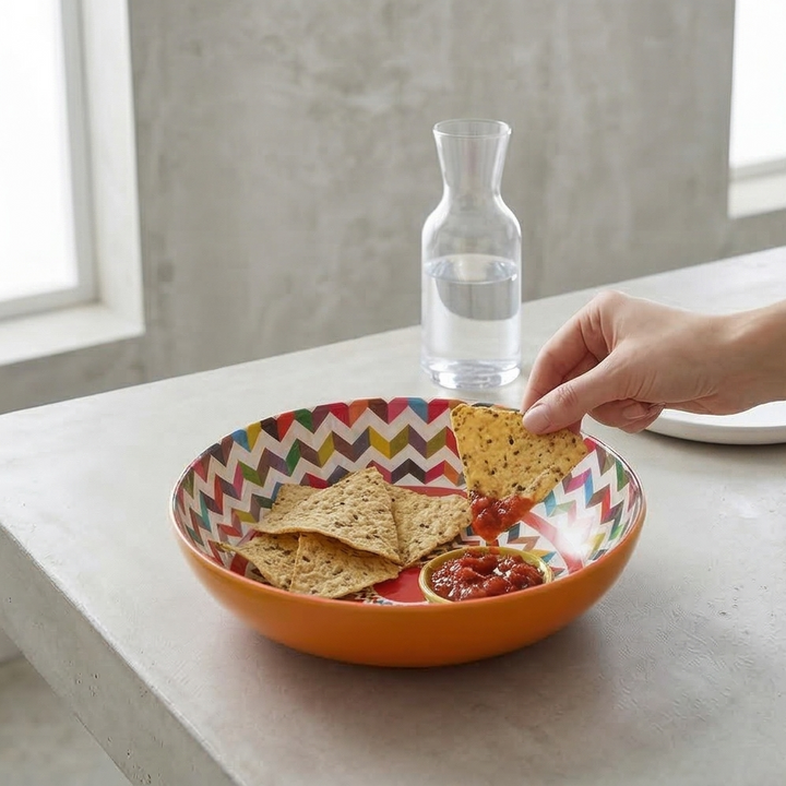 French Bull Salad Serving Bowl with 2 Servers - Ziggy