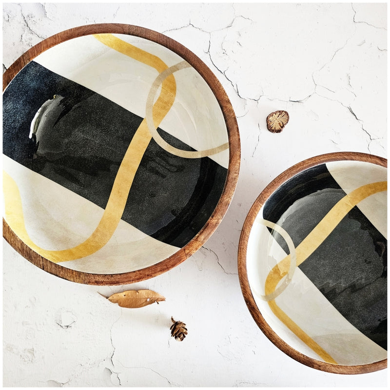 Wooden Multipurpose Bowls - Set of 2 - Sable Gold
