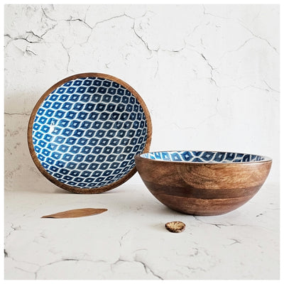 Wooden Multipurpose Bowls - Set of 2 - Ikat