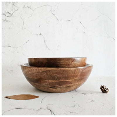 Wooden Multipurpose Bowls - Set of 2 - Moroccan Grey