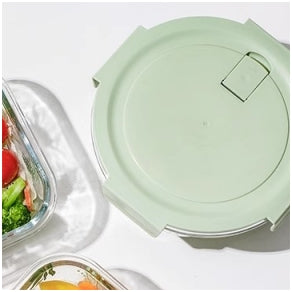 Glass Borosilicate - Container - Round - 700ml Divided - Floral Printed - Spring