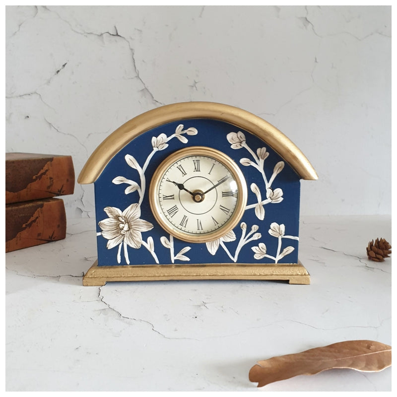 HAND PAINTED - CLOCK - BLOOMING HIBISCUS