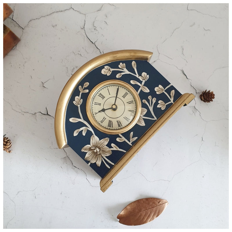 HAND PAINTED - CLOCK - BLOOMING HIBISCUS