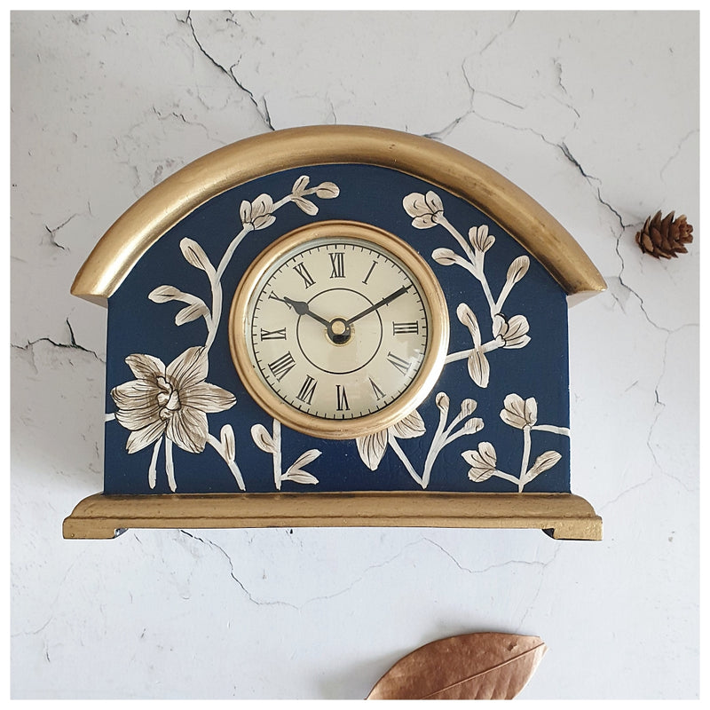 HAND PAINTED - CLOCK - BLOOMING HIBISCUS