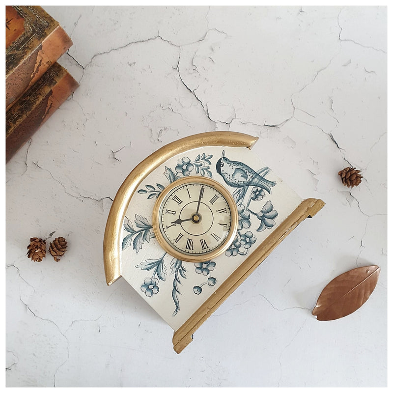 HAND PAINTED - CLOCK - WHITE SUMMER