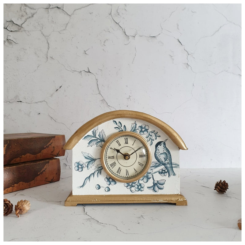 HAND PAINTED - CLOCK - WHITE SUMMER