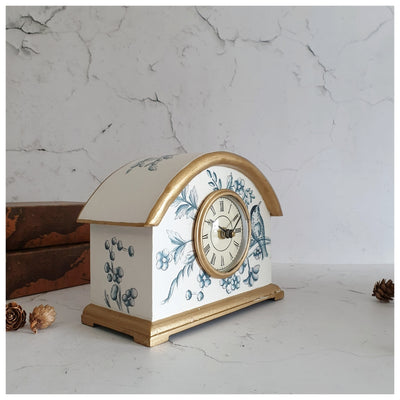 HAND PAINTED - CLOCK - WHITE SUMMER