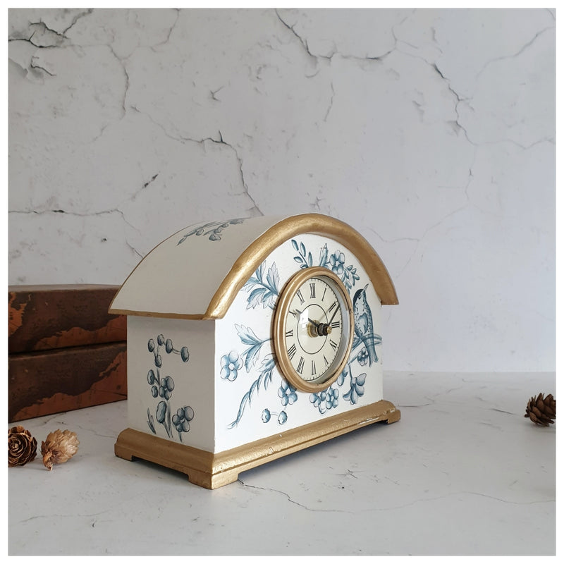 HAND PAINTED - CLOCK - WHITE SUMMER