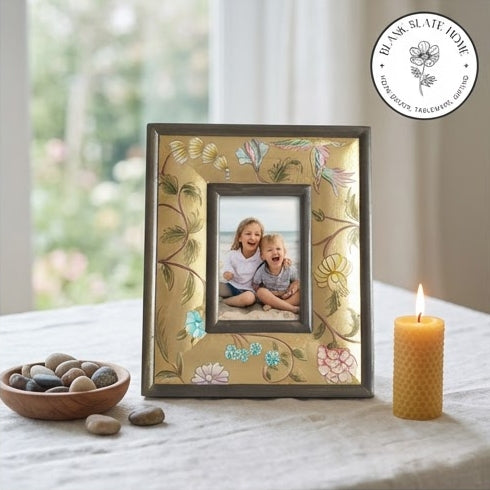 Photo Frame - Hand Painted - Golden Leaf (5"x7")