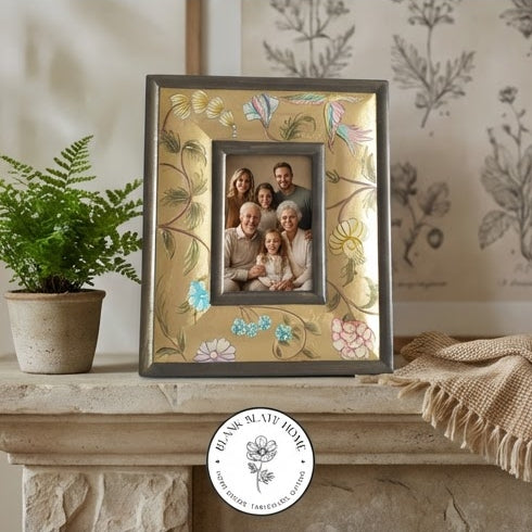 Photo Frame - Hand Painted - Golden Leaf (5"x7")