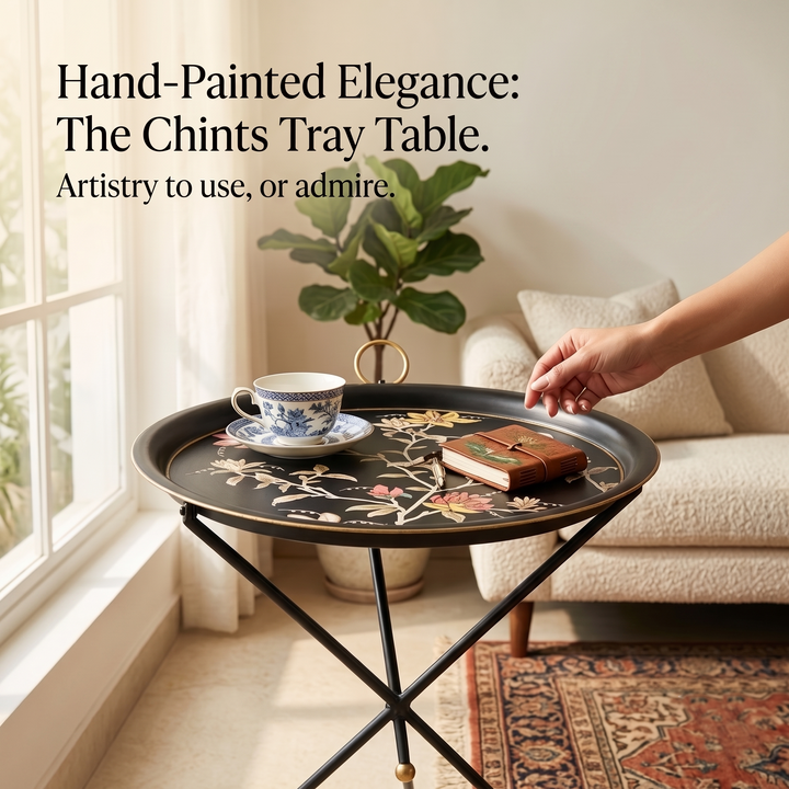 HAND PAINTED - TRIPOD STAND TABLE TOP - MIDSUMMER NIGHT