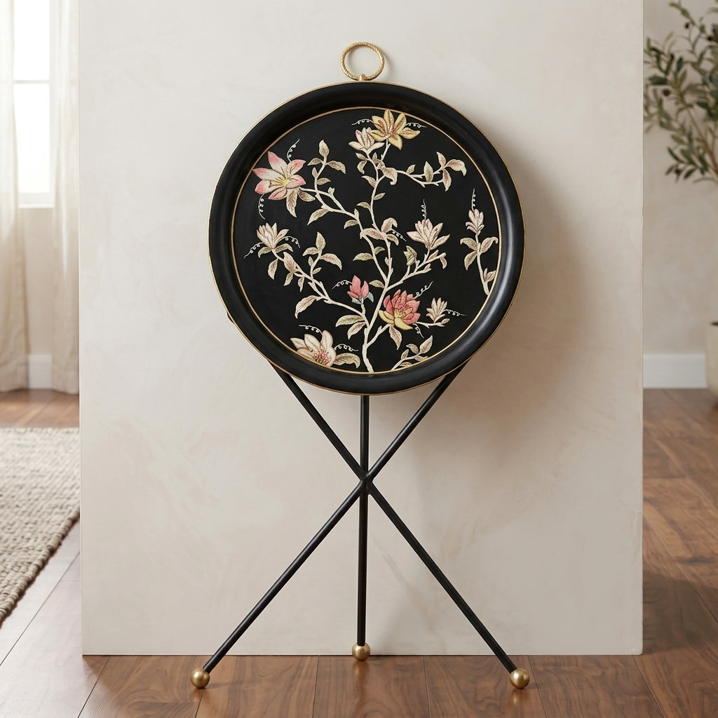 HAND PAINTED - TRIPOD STAND TABLE TOP - MIDSUMMER NIGHT