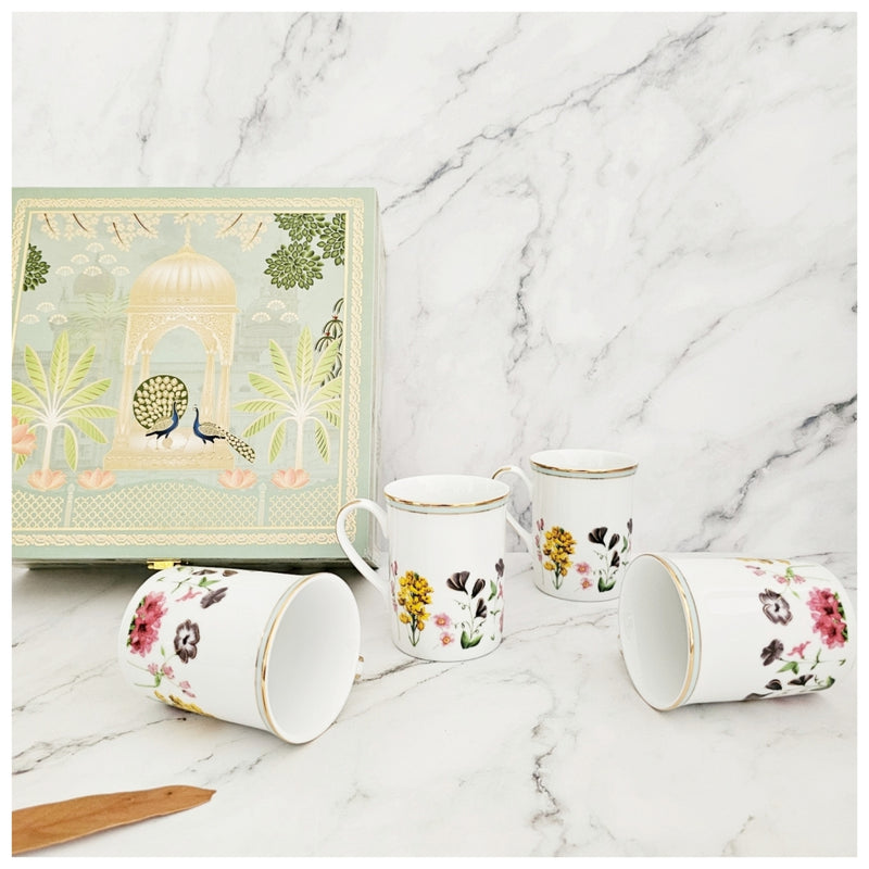 Porcelain - Coffee/Tea Mug Set of 4 Pieces n a Gift Box - Nabi