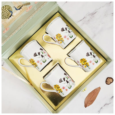 Porcelain - Coffee/Tea Mug Set of 4 Pieces n a Gift Box - Nabi
