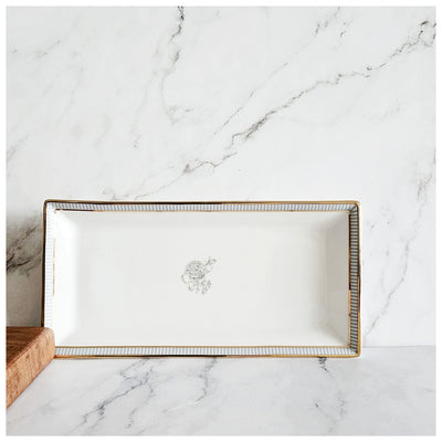 Porcelain - Platter/Tray - Rectangle Slim - Ash Grey