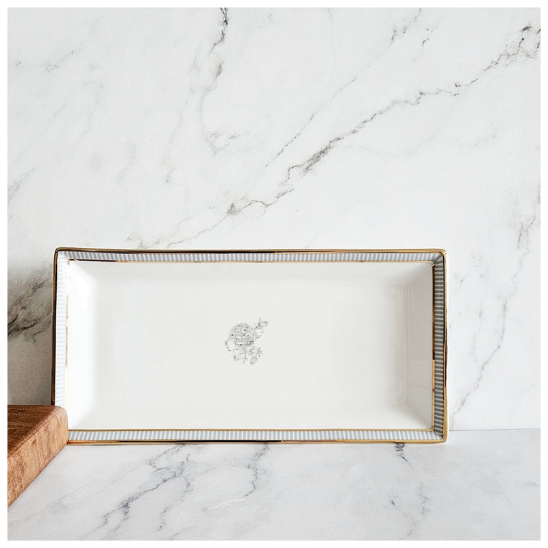 Porcelain - Platter/Tray - Rectangle Slim - Ash Grey