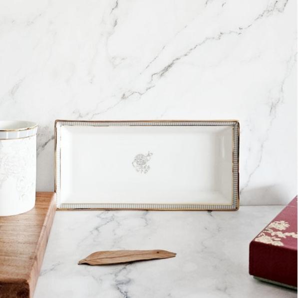 Porcelain - Platter/Tray - Rectangle Slim - Ash Grey