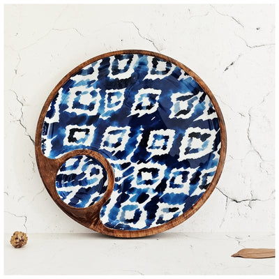 Chip & Dip Platter - Side Bowl - Ikat Shibori