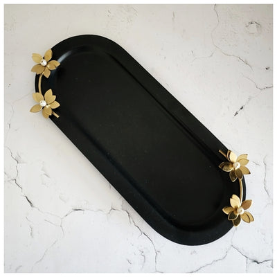 Luxe Gifting - Capsule Tray - Gold Leaf with Pearl - Black