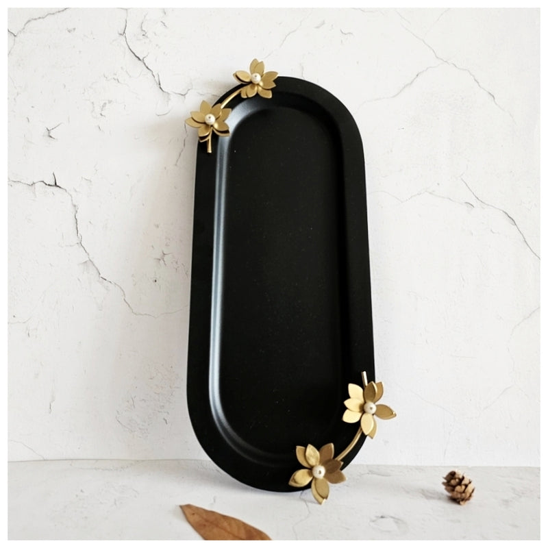 Luxe Gifting - Capsule Tray - Gold Leaf with Pearl - Black