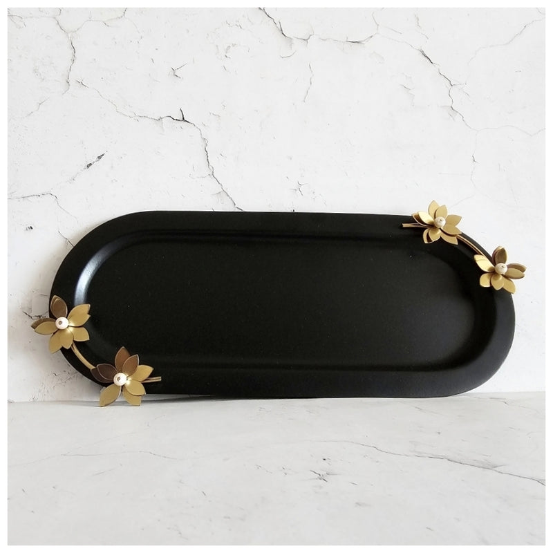 Luxe Gifting - Capsule Tray - Gold Leaf with Pearl - Black