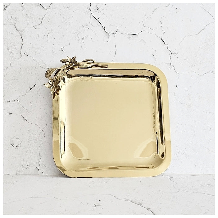 Luxe Gifting - Square Tray - Gold Floral