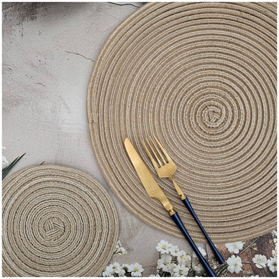 TABLEMATS/PLACEMATS - JUTE BEIGE (SET OF 4)