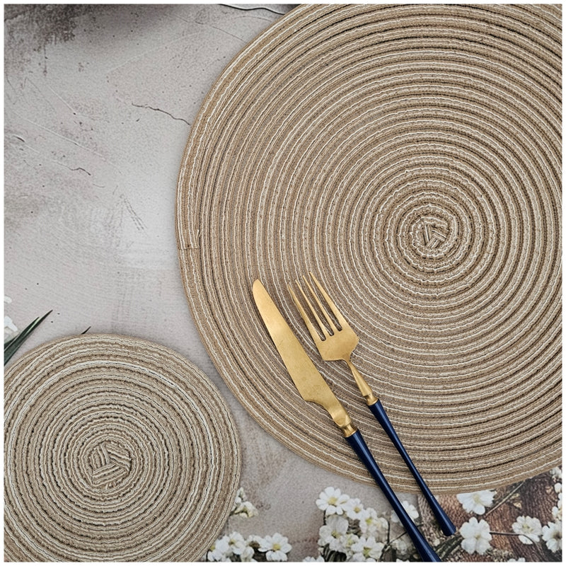 TABLEMATS/PLACEMATS - JUTE BEIGE (SET OF 4)