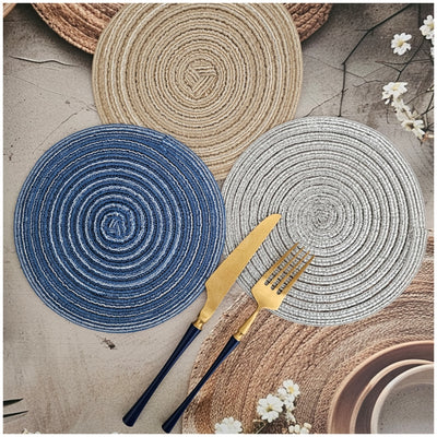 TABLEMATS/PLACEMATS - JUTE SILVER (SET OF 4)