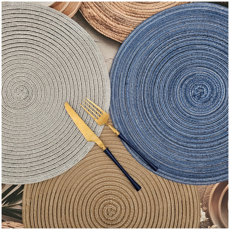 TABLEMATS/PLACEMATS - JUTE SILVER (SET OF 4)